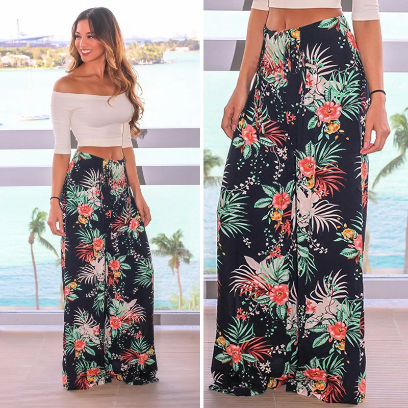 Title 2, Womens summer printed wide-leg pants, comforta...
