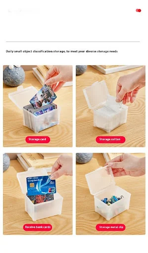 Title 6, Single-piece stackable card and small object de...