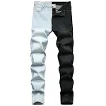 Heren jeans met twee kleuren, trendy stretch en fashion stiksels — foto 1