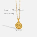 Colar com pingente de anjo Cupido em aço inoxidável, perfeito para expressar amor e elegância. Um presente memorável e especial. — foto 5
