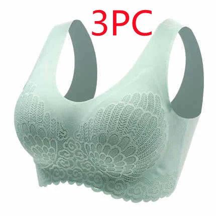 Natural Thai Latex Underwear 4.0 Angel Wings Seamless One Piece Women's Lace Sports Bra Without Steel Ring for Comfort. — photo 5