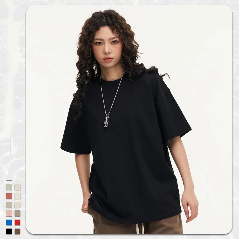 270g Heavy Cotton T-shirt Loose Solid Color – Comfortable and durable for everyday wear. Perfect for a casual and relaxe — photo 1