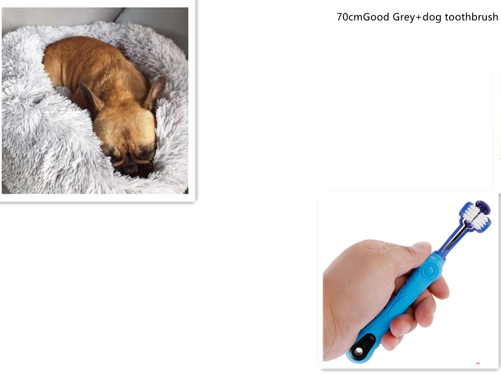 Random color toothbrush pet plush dog brush plus dental cleaning supplies for dogs and cats. Helps with bad breath, tart — photo 45