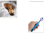 Random color toothbrush pet plush dog brush plus dental cleaning supplies for dogs and cats. Helps with bad breath, tart — photo 45
