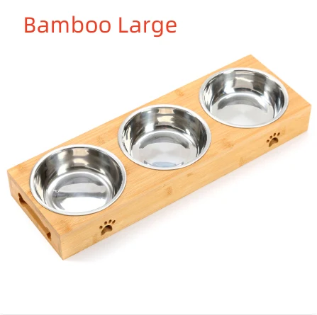 Solid wood pet dining table with stainless steel dog water bowl and food bowl, a durable and stylish elevated feeding st — photo 10