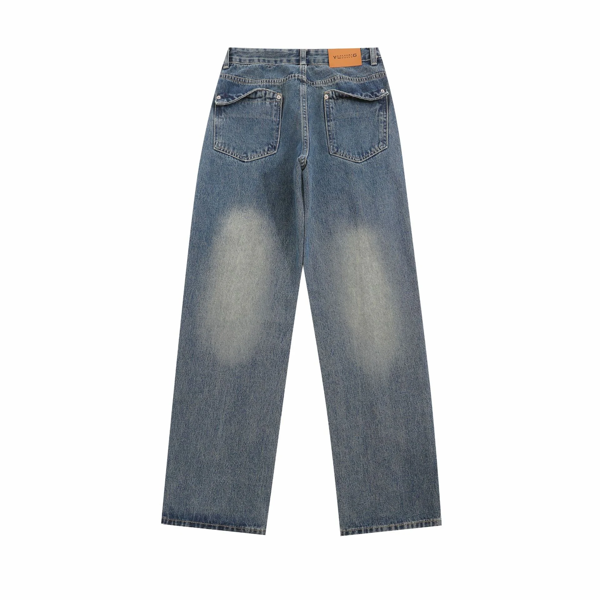 Washed and Worn Casual Loose Straight Jeans. Offers relaxed comfort and everyday style with a versatile fit for a laid-b — photo 5