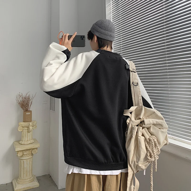 Moletom masculino com bolso, moderno, plus size, estilo Hong Kong, solto, cashmere, bolsos grandes, hip-hop, roupas casuais e descoladas. — foto 5