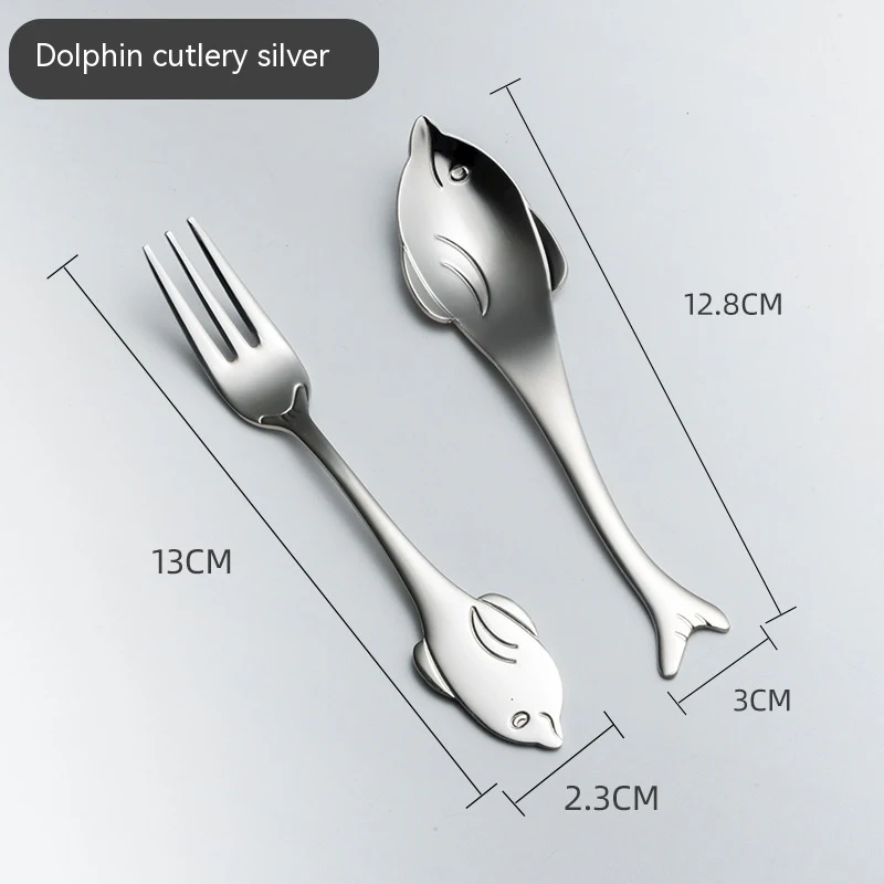 Creative Cute Dolphin 304 Stainless Steel Coffee Knife and Fork Set. Enjoy your coffee and meals with this adorable and — photo 25