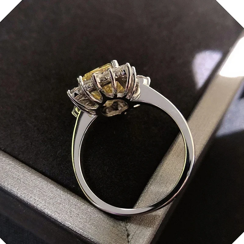 Anel de zircão com diamante amarelo, pulseira de noiva para jantar de casamento, um presente elegante e memorável. — foto 8