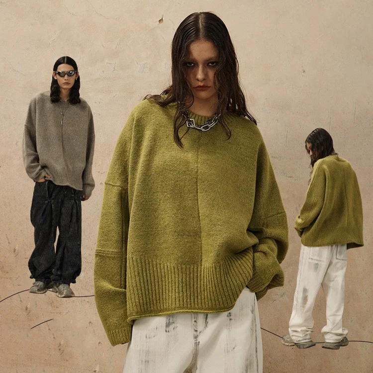 Title 4, Soft glutinous solid color sweater, simple styl...