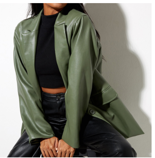 Title 4, European and American Leather Coat Warm Suit. S...