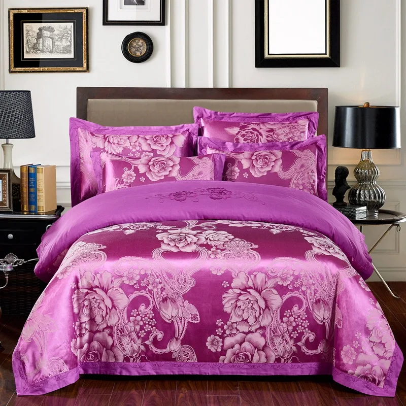 Title 6, Four sets of embroidery silk and cotton jacquar...