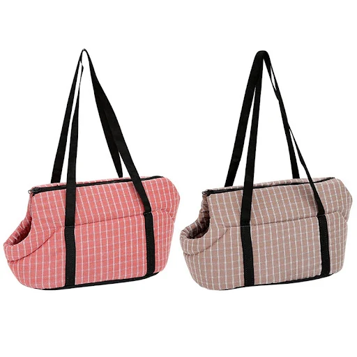 Plaid Pets Carrier for Cats Carrying Bag Dogs Backpack Portable Handbag Travel Outdoor Plush Cats Bag Bed Puppy Pets Sup — photo 4