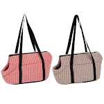 Plaid Pets Carrier for Cats Carrying Bag Dogs Backpack Portable Handbag Travel Outdoor Plush Cats Bag Bed Puppy Pets Sup — photo 4