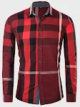 Men's cotton long sleeve color matching plaid shirt. Comfortable and stylish for casual wear or a smart look, perfect fo — photo 3