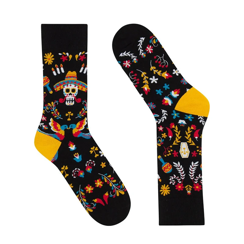Colorful Skull Jacquard Trendy Socks Cotton Street Fashion. Comfortable, stylish socks to add personality to your street — photo 2