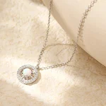 Zilveren Opaal Maan- en Zonneketting. Keltische Sieraden. Asterism Diamant. Mode Sieraden voor dames. Perfect cadeau. — foto 7