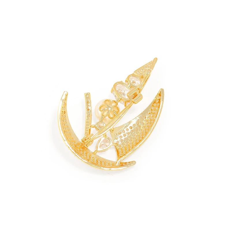 Title 10, Dames Pin Oorbellen Zeilboot Micro Goud met Inl...
