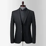 Korean style slim fit small suit for men, offering a modern and sleek appearance. Perfect for business, formal events, a — photo 2