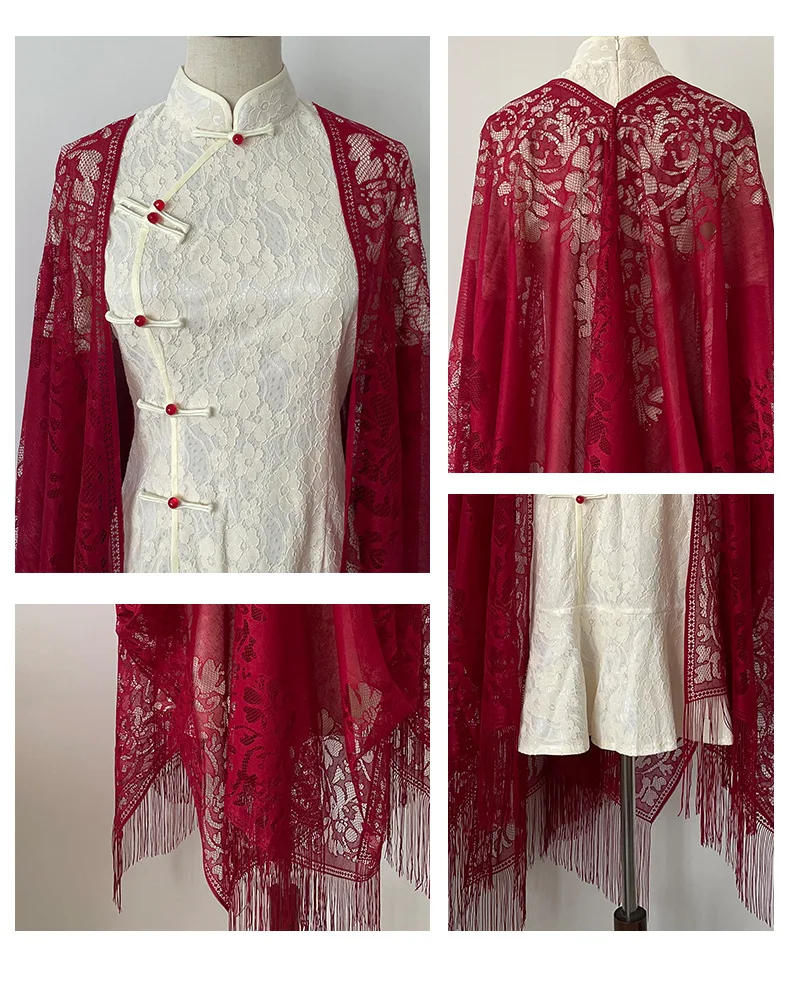 Title 15, Summer Ladies Tassel Womens Thin Lace Shawl