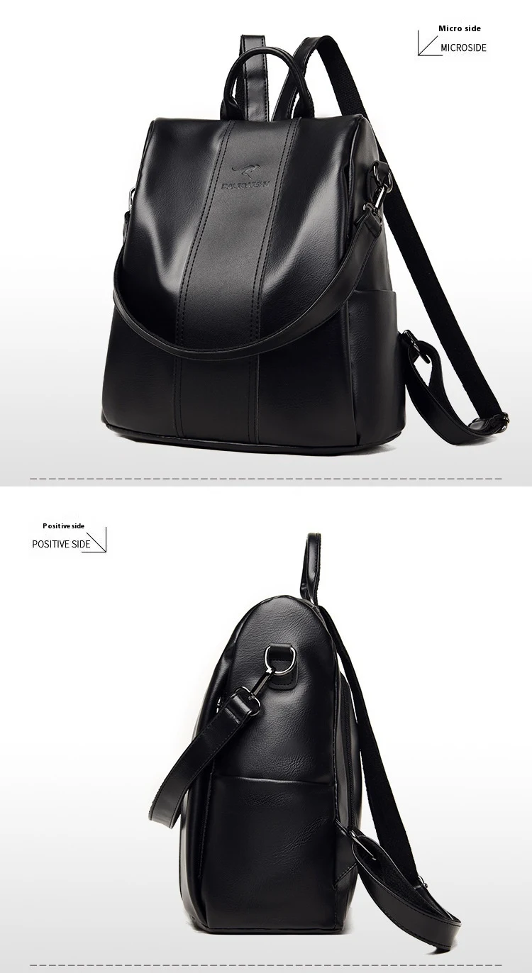Zaino Donna Grande Capacità Pelle Morbida Borsa da Viaggio Ampia Spaziosa Comoda Elegante Resistente Perfetto per Viaggiare — foto 12