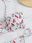 Biquíni sexy feminino com estampa, estilo halter, costas nuas e fenda, perfeito para a praia e piscina. — foto 11
