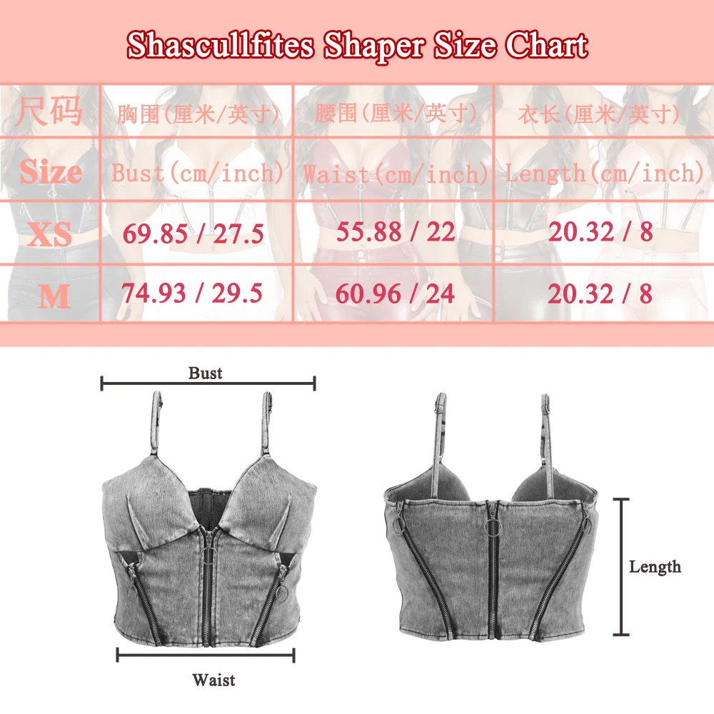 Title 1, Shascullfites Melody Zilver Lederen Top Vrouwen...