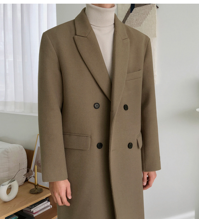 Title 8, Mrcyc Woolen Coat Mens British Style Korean Fa...