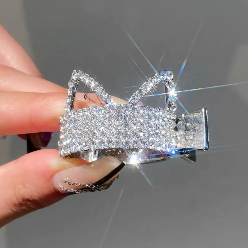 Rhinestone anti-verzakkings haarklip, klein voor achterhoofd, vast, voorkomt doorzakken, voor een betere ondersteuning. — foto 11
