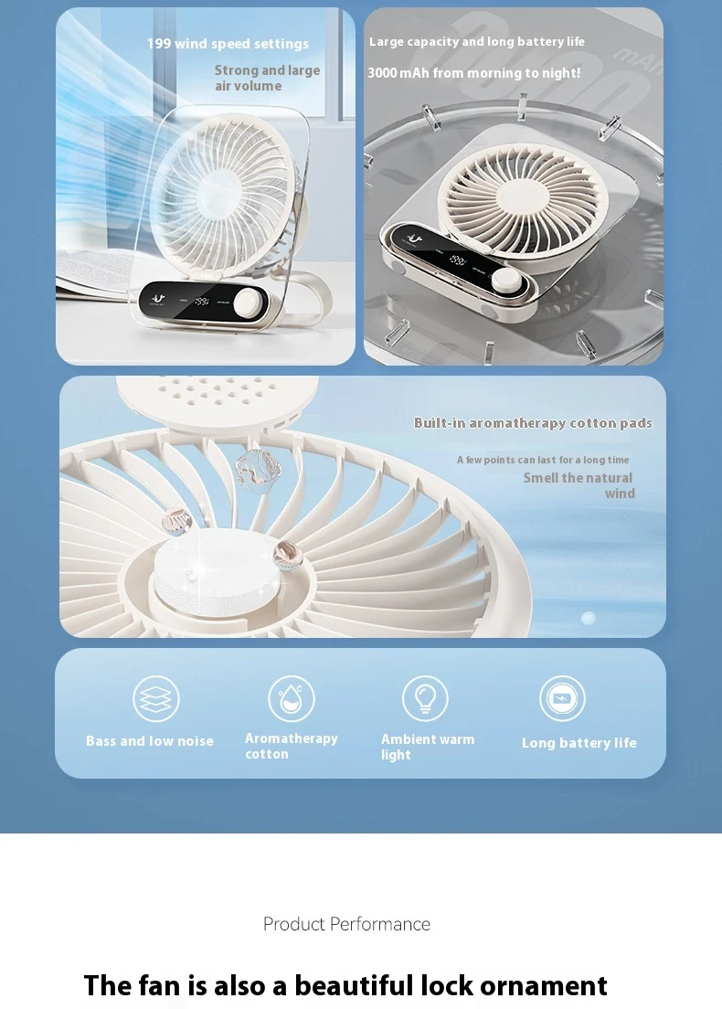 Title 3, Ultra Thin Desktop Digital Display Fan Mute Min...