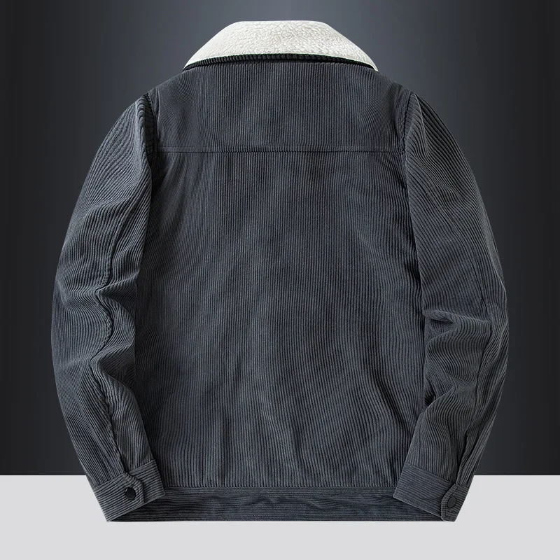 Cappotto in Velluto a Coste Uomo Inverno Ispessimento Giacca Calda e Spessa Capospalla Invernale Resistente al Freddo Comfort e Stile Classico — foto 1