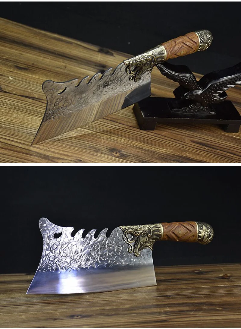 Title 5, Vintage cleaver ghost hand made kitchen chef kn...