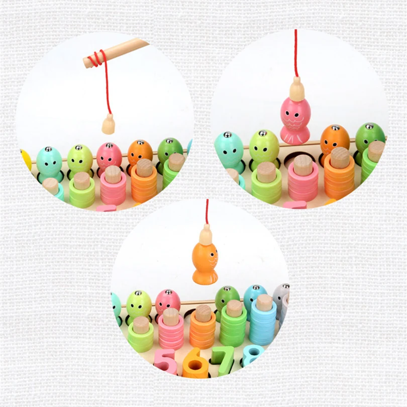 Title 5, Wooden Childrens Digital Shape Multi-in-one Pu...