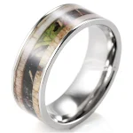 Anel de chifre de veado de titânio puro, estilo outdoor europeu e americano, durável e elegante, ideal para homens aventureiros. — foto 1