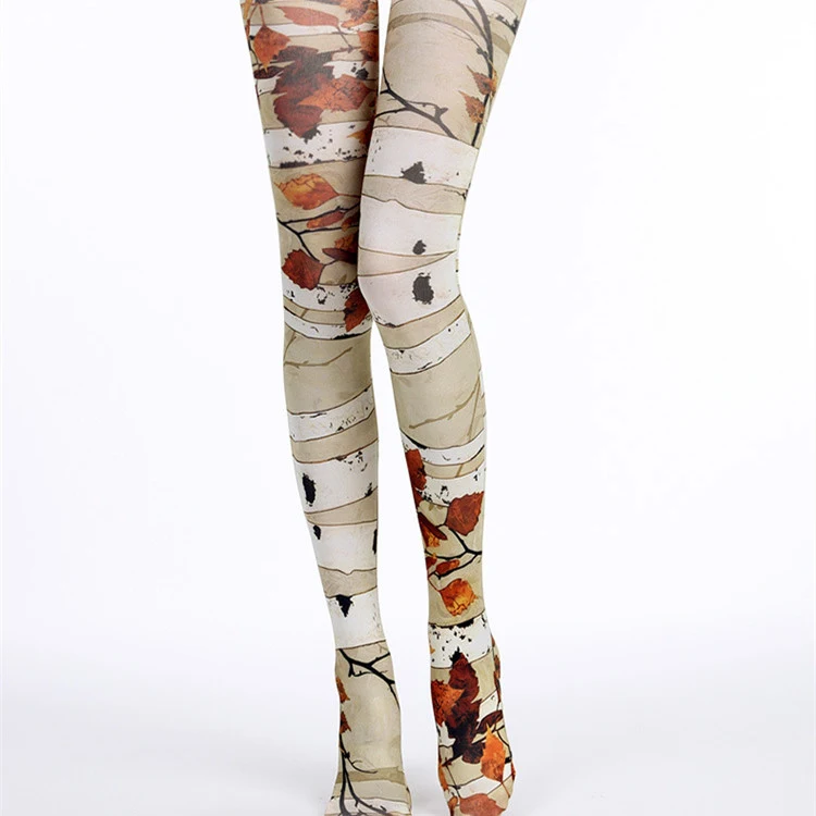 Title 5, Printed Silk Stockings Jacquard Panty Women