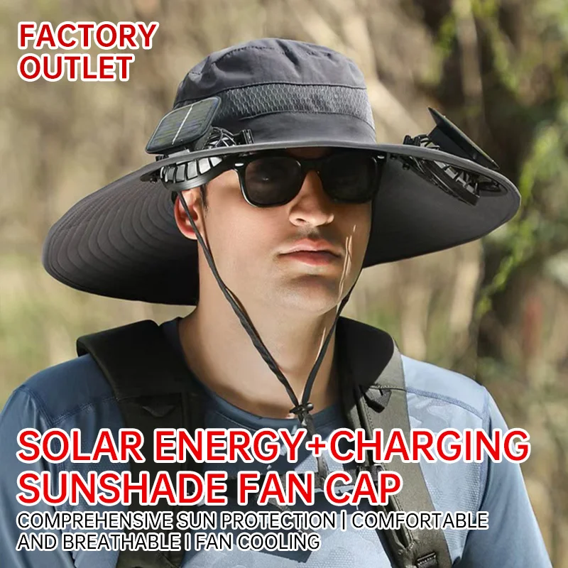 Solar Powered Fan Hat for Men with Long Lasting Lithium Battery, Outdoor Fishing Hat, Sun Protection, Stay Cool and Prot — photo 9