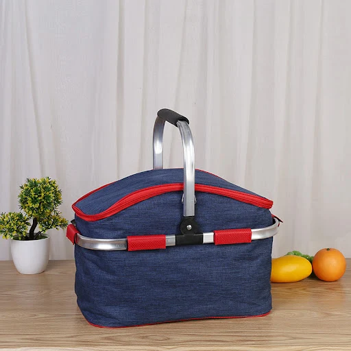 Title 5, Foldable Insulator Basket Portable Picnic Bag, ...