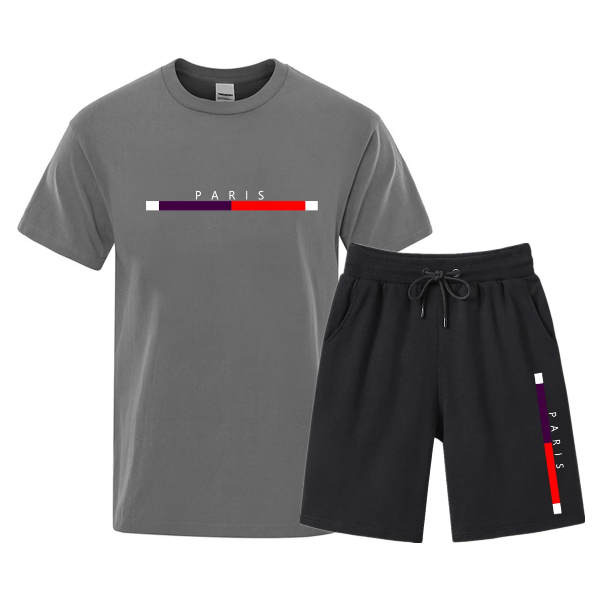 Men's Cotton T-shirt and Shorts Two-piece Fashion Set, providing comfort and style, perfect for casual wear and warm wea — photo 8