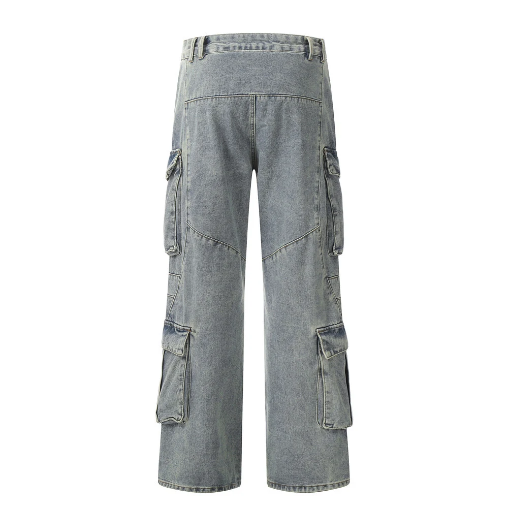 Multi-pocket workwear jeans for men, punk style. Durable and functional, offering ample storage and a rugged aesthetic f — photo 4