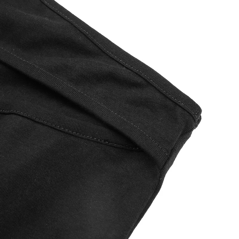 Black skinny long sleeve t-shirt, a versatile wardrobe staple. Comfortable and stylish, suitable for layering or wearing — photo 8