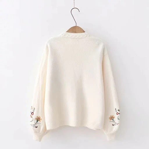 Title 6, All-match casual simple flower embroidery for s...