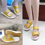 2021 Summer new leather slope with thick soles muffin style casual shoes for women sandals slippers shake shoes for comf — photo 5