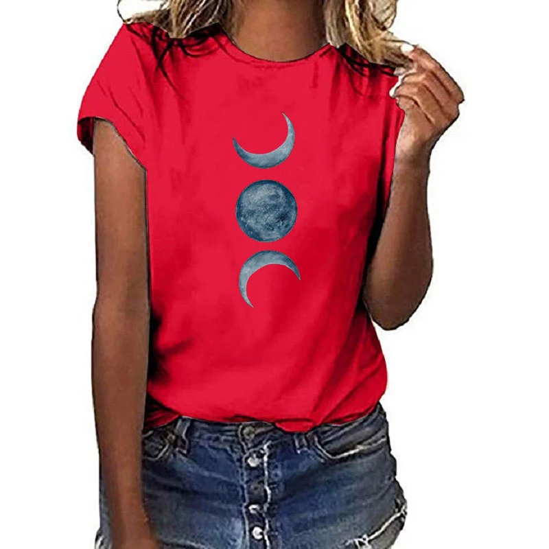 Title 12, European And American Moon Print Crew Neck Casu...
