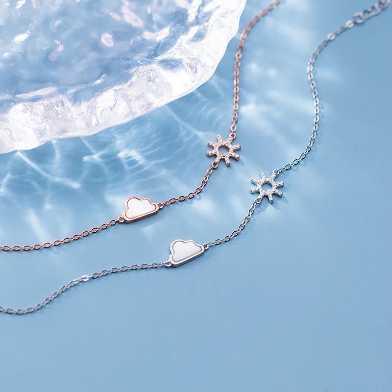 Pulseira de diamante prateada de nuvem fofa — foto 3