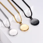 Colar com pingente redondo de runas árabes vintage, amuleto único. Ideal para homens e mulheres que buscam um presente expressivo e cheio de estilo. — foto 2