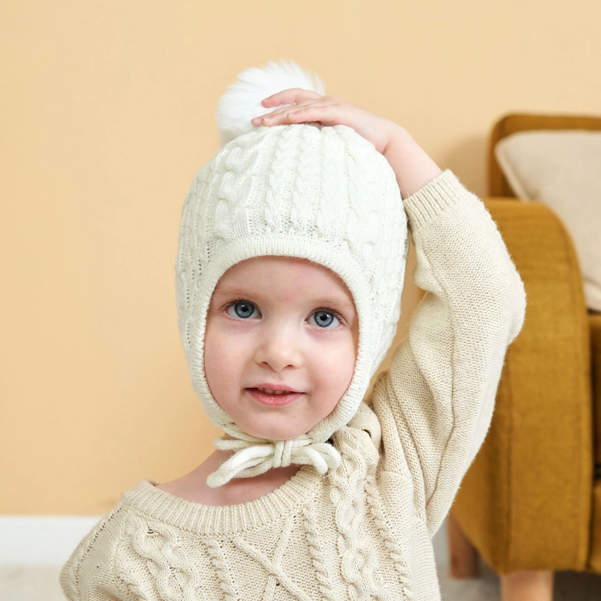 Title 48, Novo gorro de malha torcido para bebê em cores ...