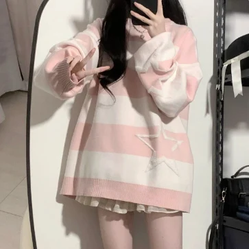 Title 1, Maglione XINGX a righe, stile college, dolce e ...
