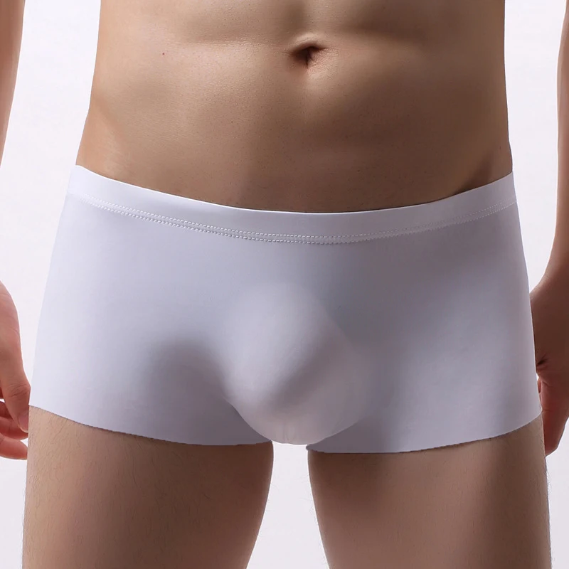 Cueca de seda gelada masculina, shorts ultraleves e translúcidos. Desfrute do frescor e conforto respirável com esta roupa íntima fina. — foto 8