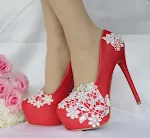 Lace high-heeled shoes with rhinestone and pearl embellishments, stiletto heel pumps for an elegant and glamorous look o — photo 13