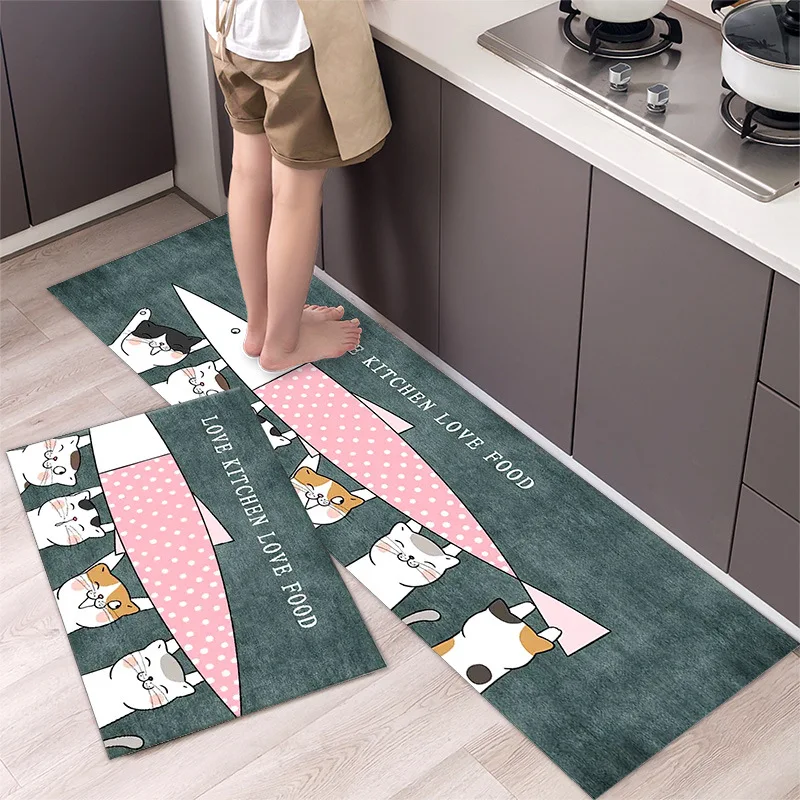 Title 3, Cartoon Floor Mat Kitchen Strip Rug, simple and...